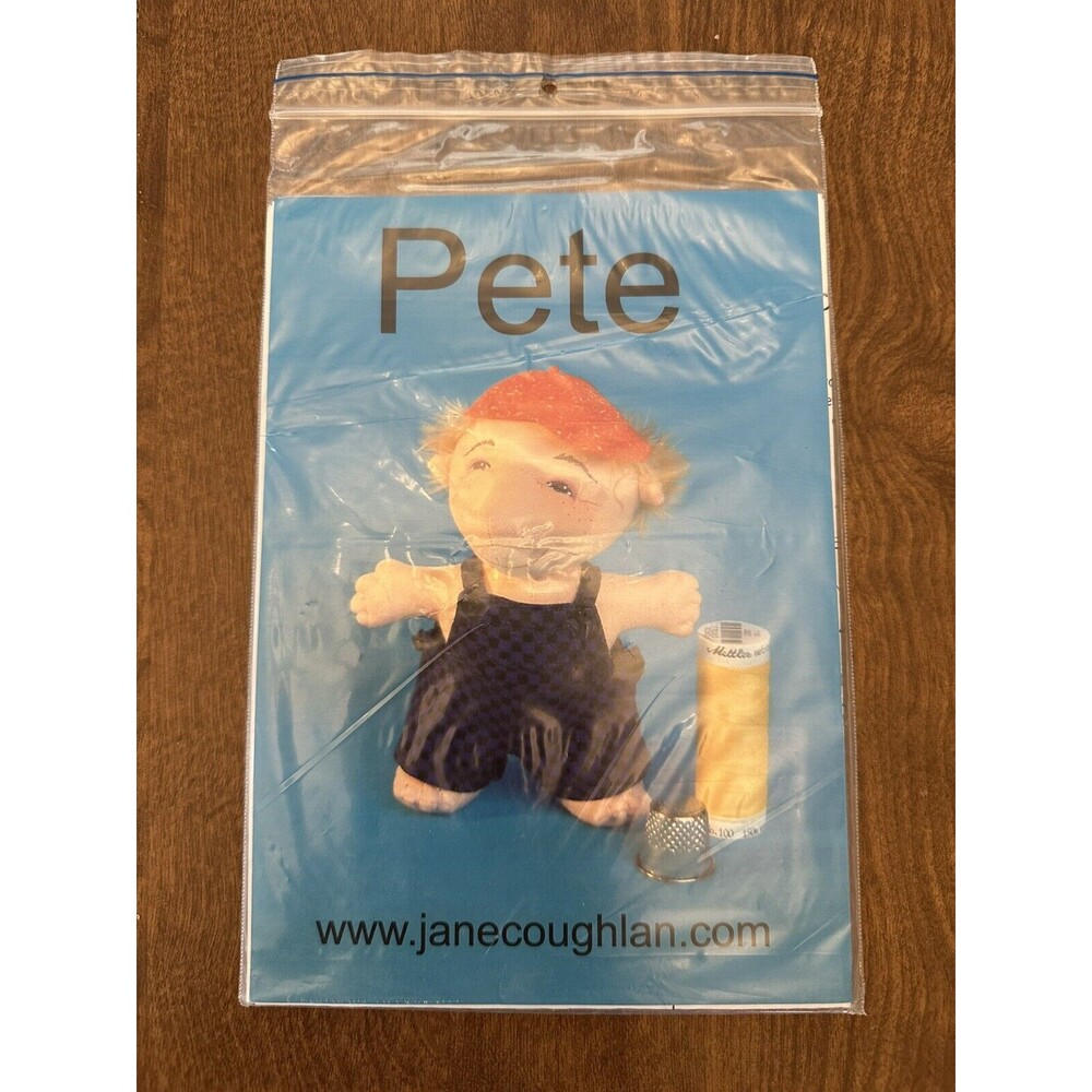 Pete Cloth Doll Pattern By Jane Coughlan 4.5 Inches New Zealand For Petes Garage